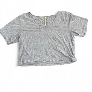 Babaton The Group Heather Gray Crop off the shoulder Top